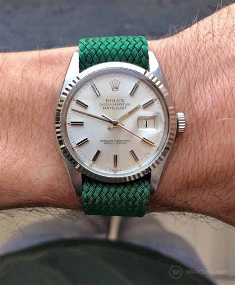 rolex datejust on nato strap.